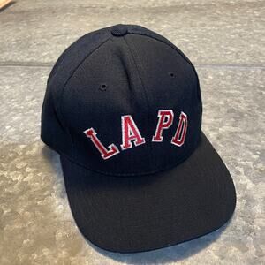 LAPD Los Angeles Police Department Snapback Hat Cap Vintage 90s Y2K NWOT Black